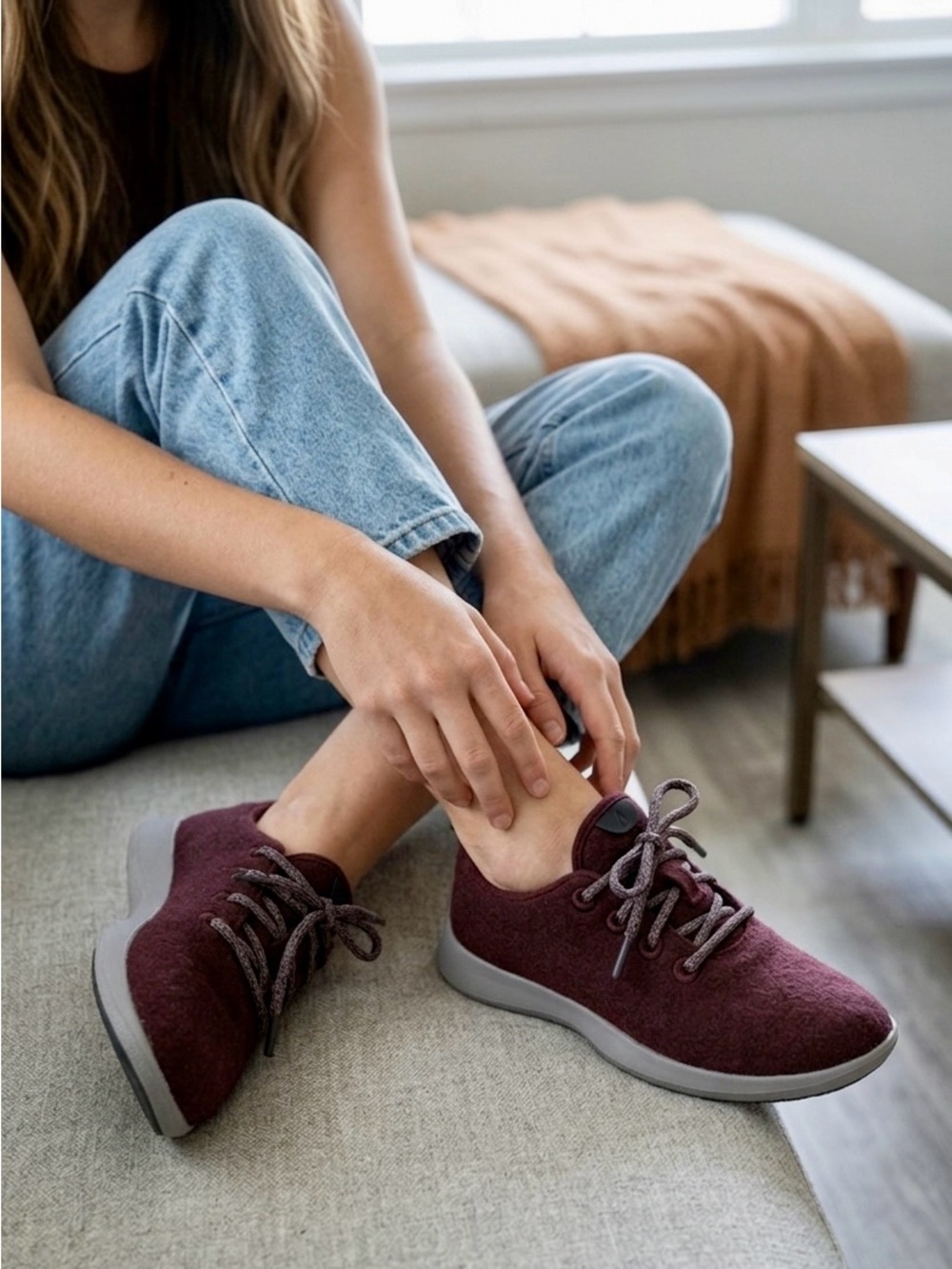 5. NWOT Allbirds Womens Wool Runner Burgundy Running Shoes Si…